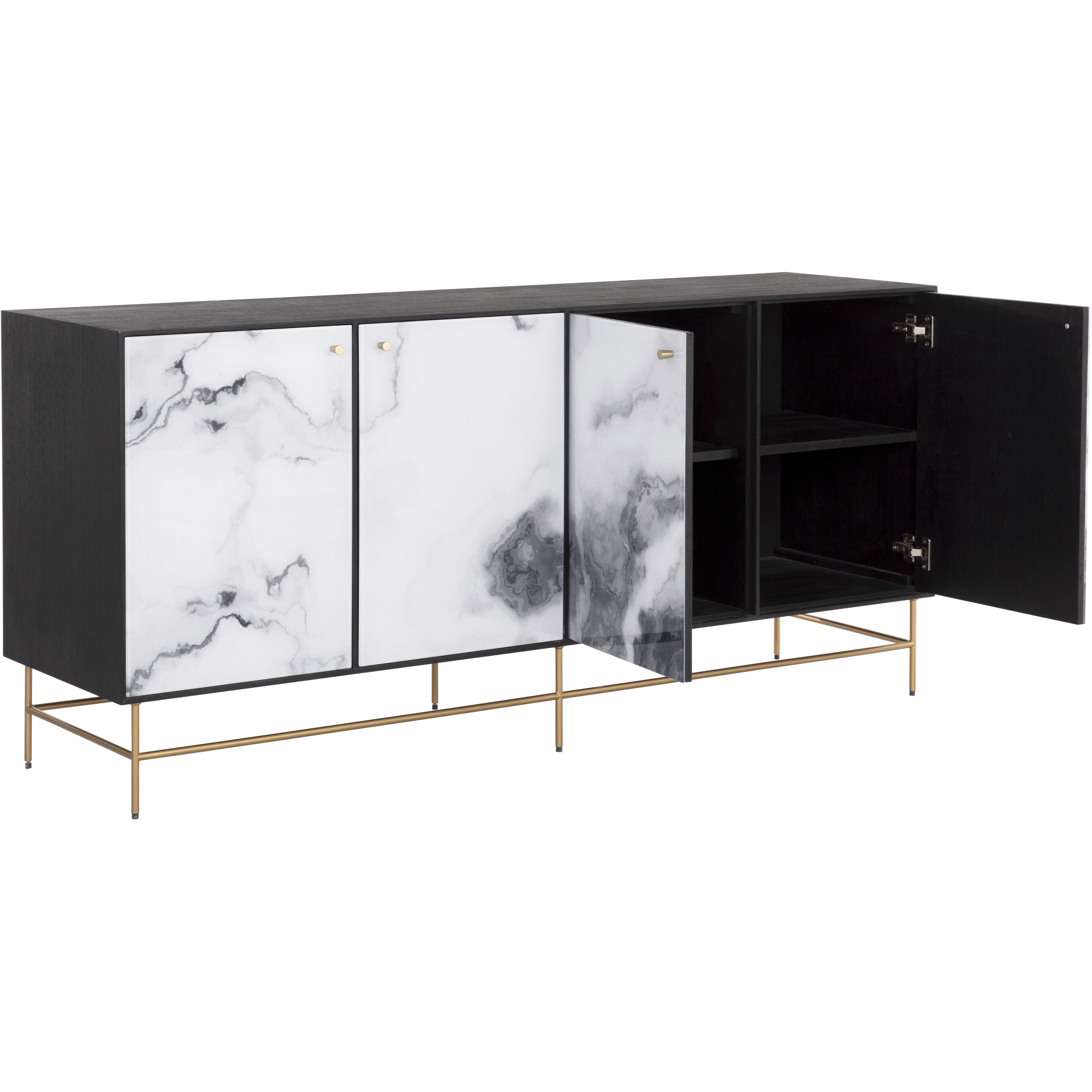 Cordero 68 X 17.75 inch Black / Antique Brass Sideboard